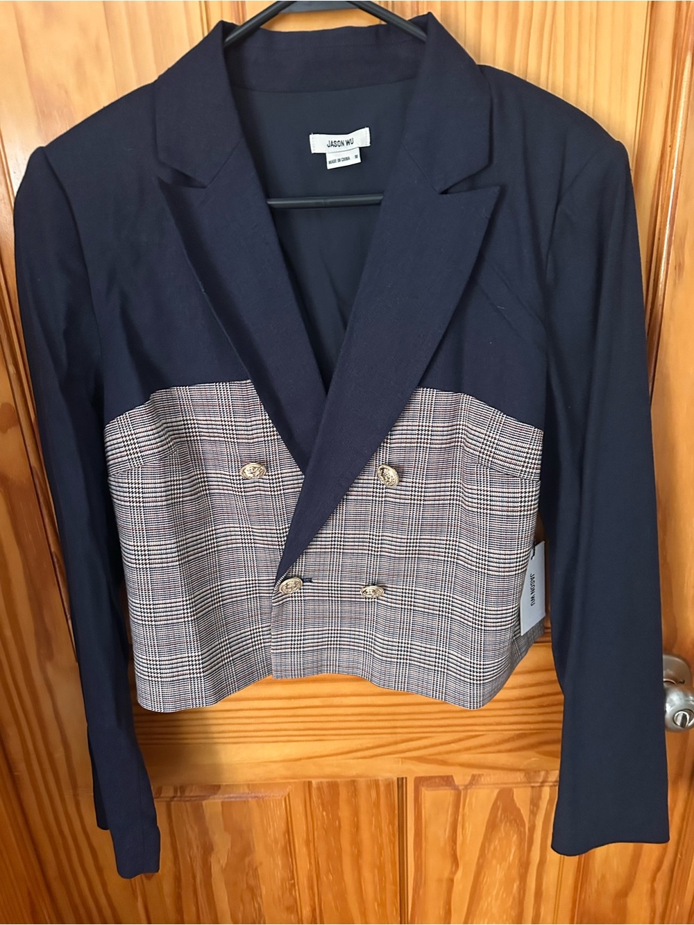NWT Jason WU -Panel Navy Cropped Blazer - Women's Jacket - Picture 7 of 12